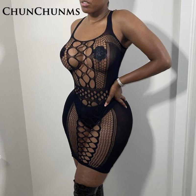 

Casual Dresses Sexy Transparent Hollow Mesh Stocking Tight One Piece Dress For Women Summer Club 2023 Fishnet Sleeveless Bodycon Mini, White