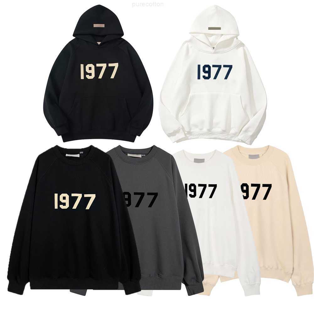 

mens Hoodies Sweatshirts Designers Hoodie Ess 1977 on Front Hooded for Man women Fog God of Multi Thread Flocking 1977 High Street Couple top new, Shipping fee