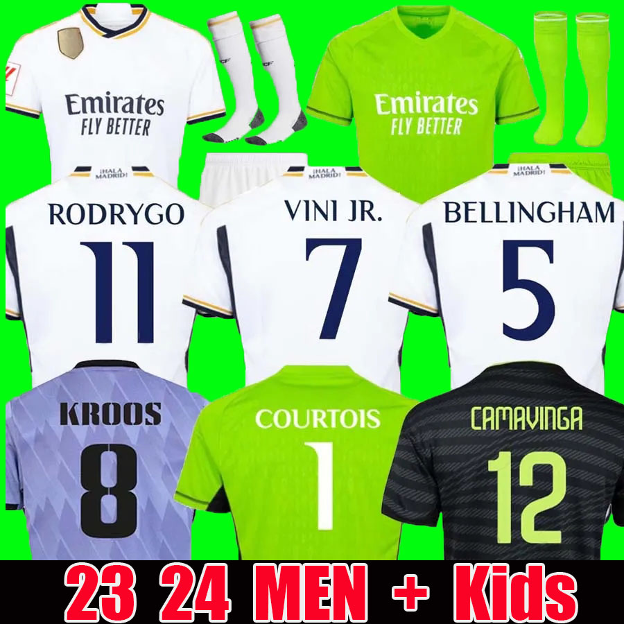 

2023 2024 soccer jerseys 22 23 24 football shirt Real Madrids CAMAVINGA ALABA MODRIC VALVERDE Fourth camiseta men and kids uniforms VINI JR BELLINGHAM, 22 23 home aldult