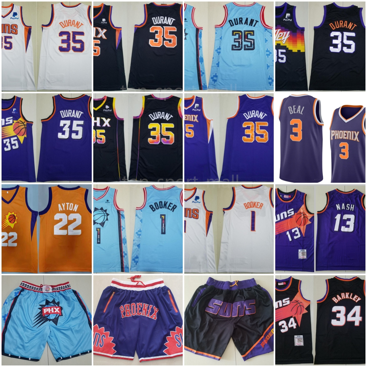 

Man Basketball 35 Kevin Durant Jerseys 1 Devin Booker Shirt Bradley Beal DeAndre Ayton Steve Nash Charles Barkley Cameron Payne Jock Landale Team Just Don Shorts