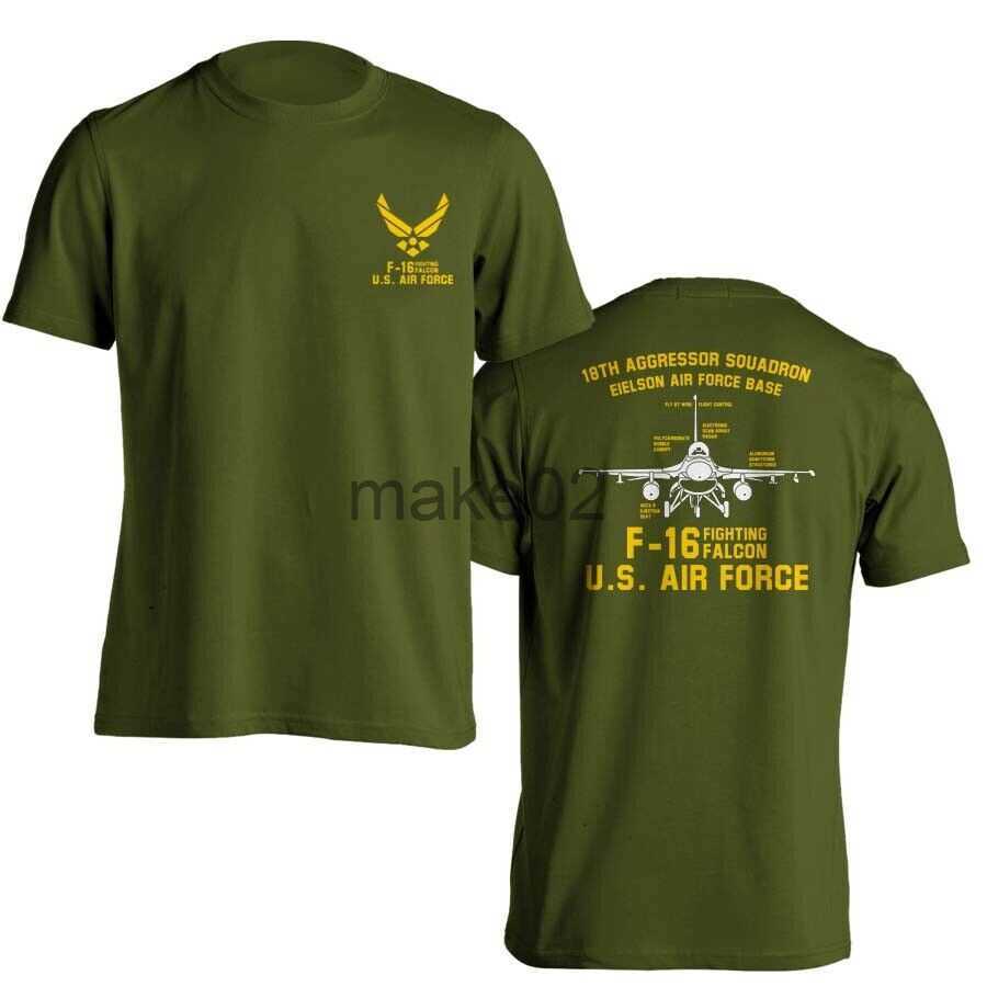 

Men's T-Shirts Men's Hoodies Sweatshirts F16 Fighting Falcon 18th Squadron US Air Force Men TShirt Short Sleeve Casual Cotton Summer T Shirts x0620 x0620 x0620, Navy blue