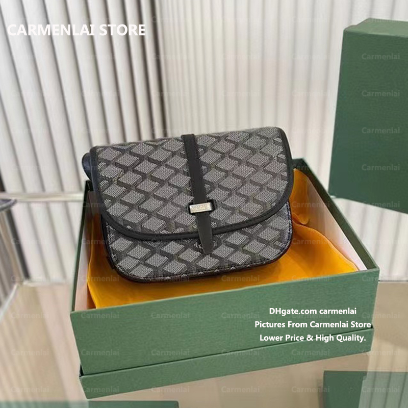 

Fashion goya mens crossbody bag 22cm black genuine leather cross body purses designer women handbag messenger Bags with strap, Brown