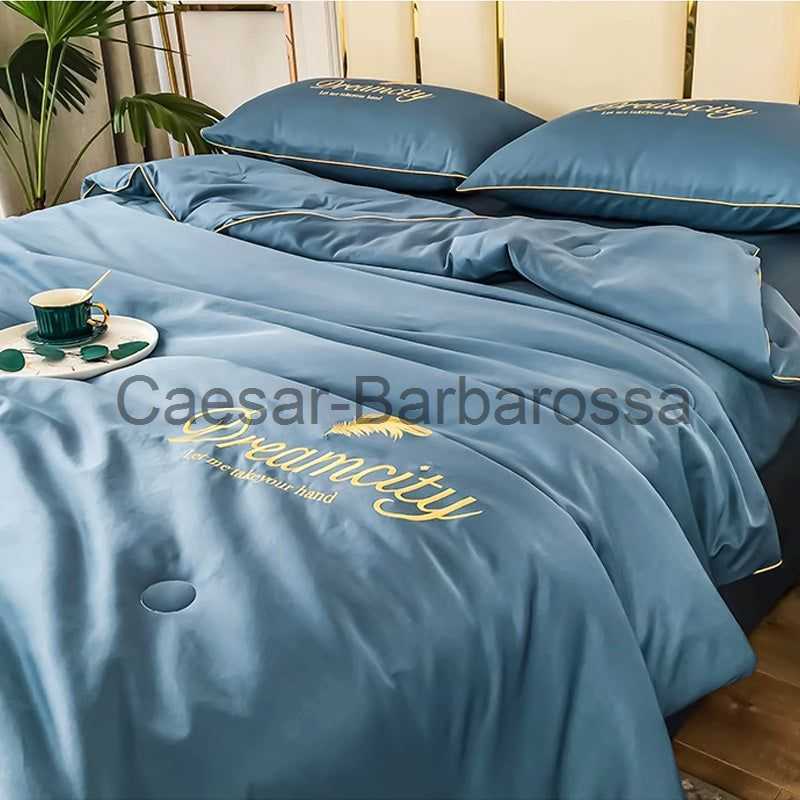 

Bedding sets Disposable Table Covers Summer Simple Ice Silk Quilt Comforter Sets Paired Duvet Cover Couples Double Bed Linen Set 200230 150200cm x0620, Green-150x200cm
