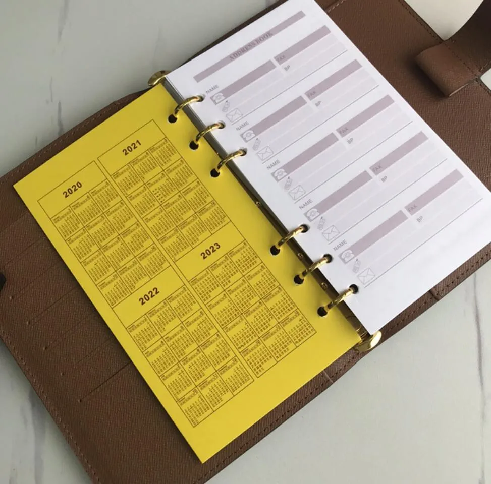 

designer bag R20106 LARGE RING AGENDA COVER Wallet Card Holder Louiseitys Handbag viutonitys vuttonity Lvity wallet Planner Diary Flower Canvas, Brown flower