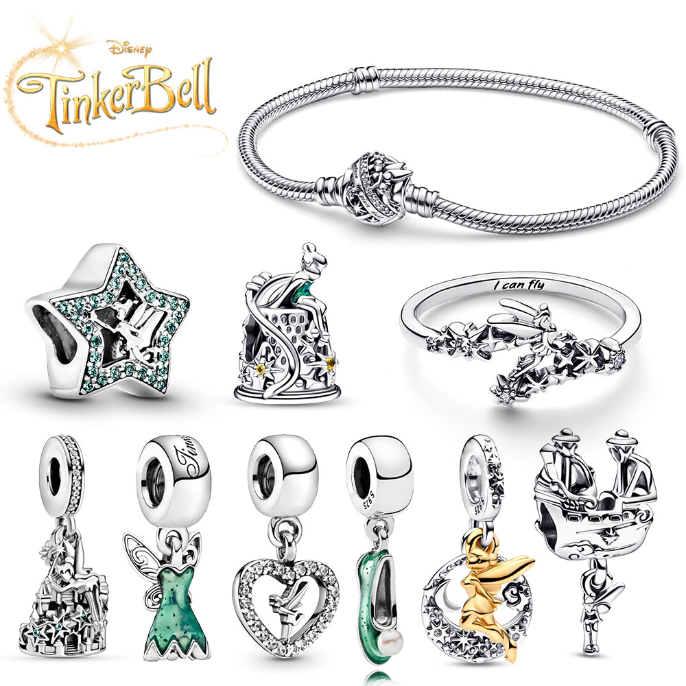 

925 Sterling Silver Hanging Charm Green Fairy Tale Suitable for The Exquisite Pandora Jewelry DIY Bracelet Free Delivery