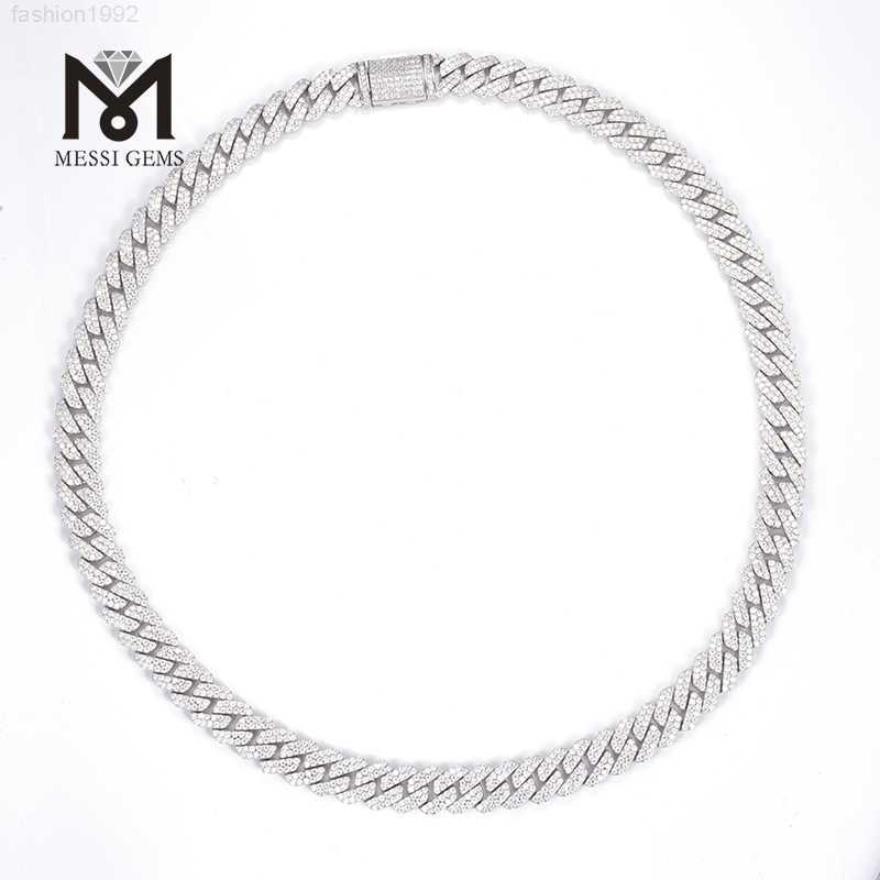 

Ms-511 10mm 12mm Width 18inch 20inch 22inch 24inch Length 925 Sterling Silver Moissanite Diamonds Hip Hop Cuban Chain Link
