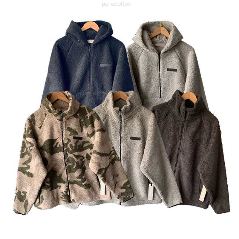 

FOG Ess Designer Hoodie Mens Essentia Full Zip Hoody Teddy Wool Jackets Long Sleeve Pullover Half Zip Hoodies Lambswool Coat Causal Women Jacket Top of God Outwear C, Shipping fee