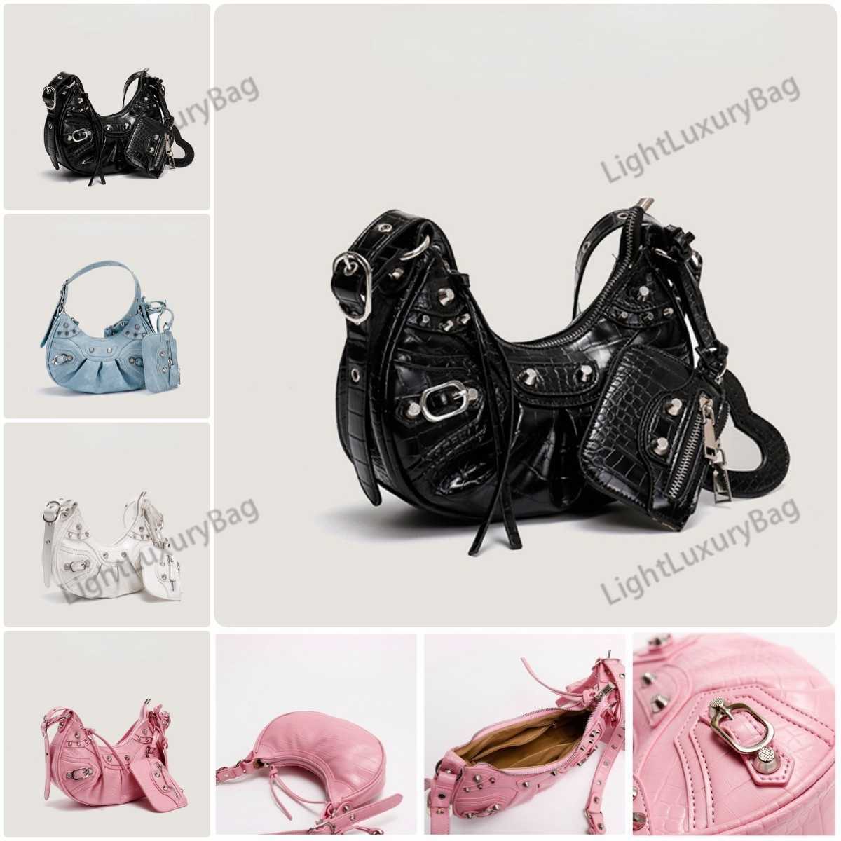 

Designers Le Cagole Mini Bag Brands Underarm Wrap Rivet Fashion Tassel Fold Bag Single Tassel Shoulder Crossbody Bag, Denim blue