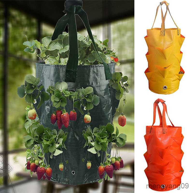Planters Pots Hanging Tomato Grow Bag Upside Down Planter Multi-mouth Vertical Flower Herb Plant Pot Vegetable Growing Bags Garden Supplies L2605-image-877989065