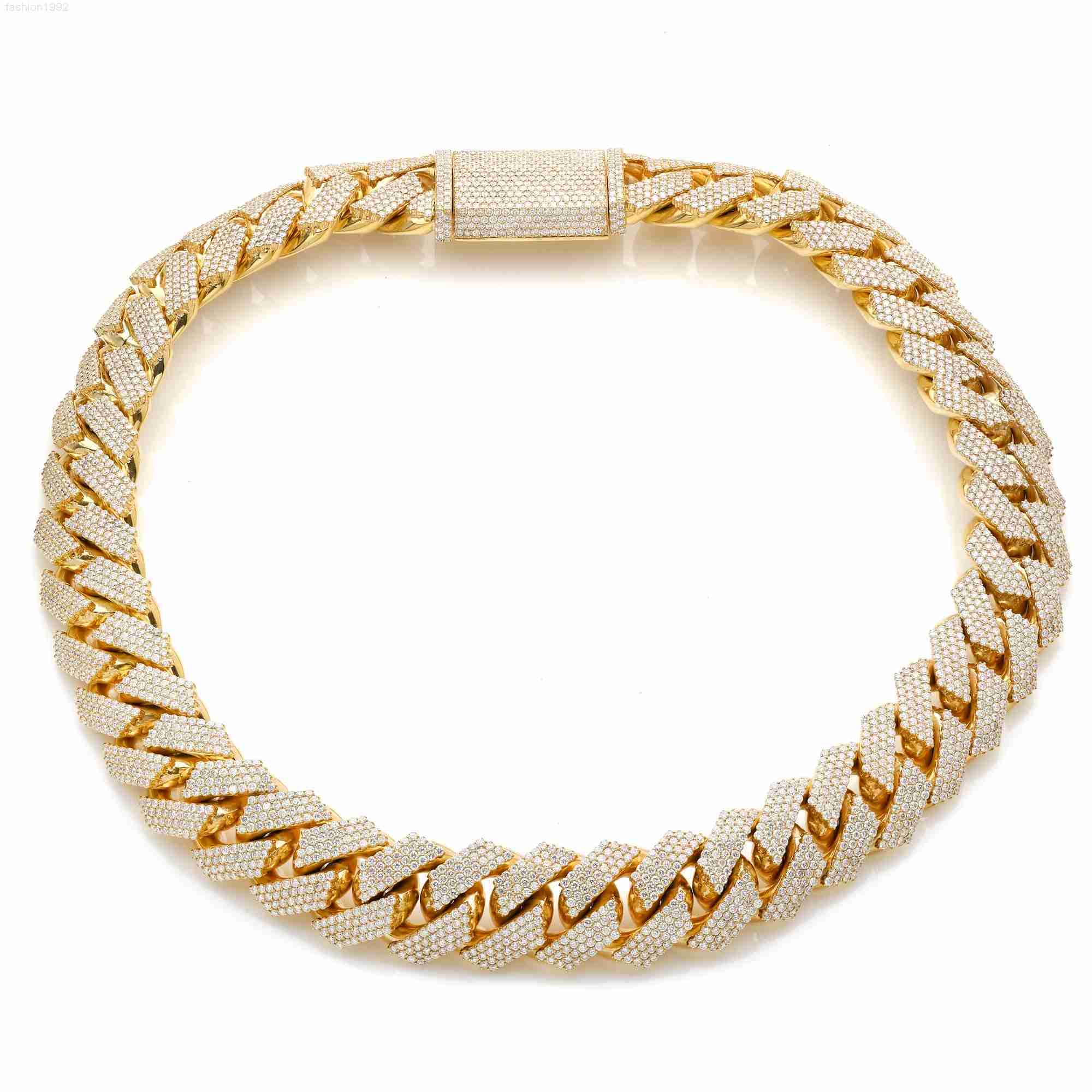 

20mm 4 Rows 16-24 Inches Fully Iced Out Moissanite Hip Hop Diamond Cuban Chain Necklace