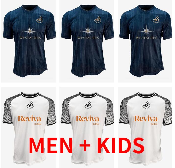

23/24 Swansea Soccer Jerseys city 2023 2024 camisetas de futbol home away PIROE CULLEN NTCHAM COOPER GRIMES men adult sets kids kit football shirts uniforms BOYS, Kids size
