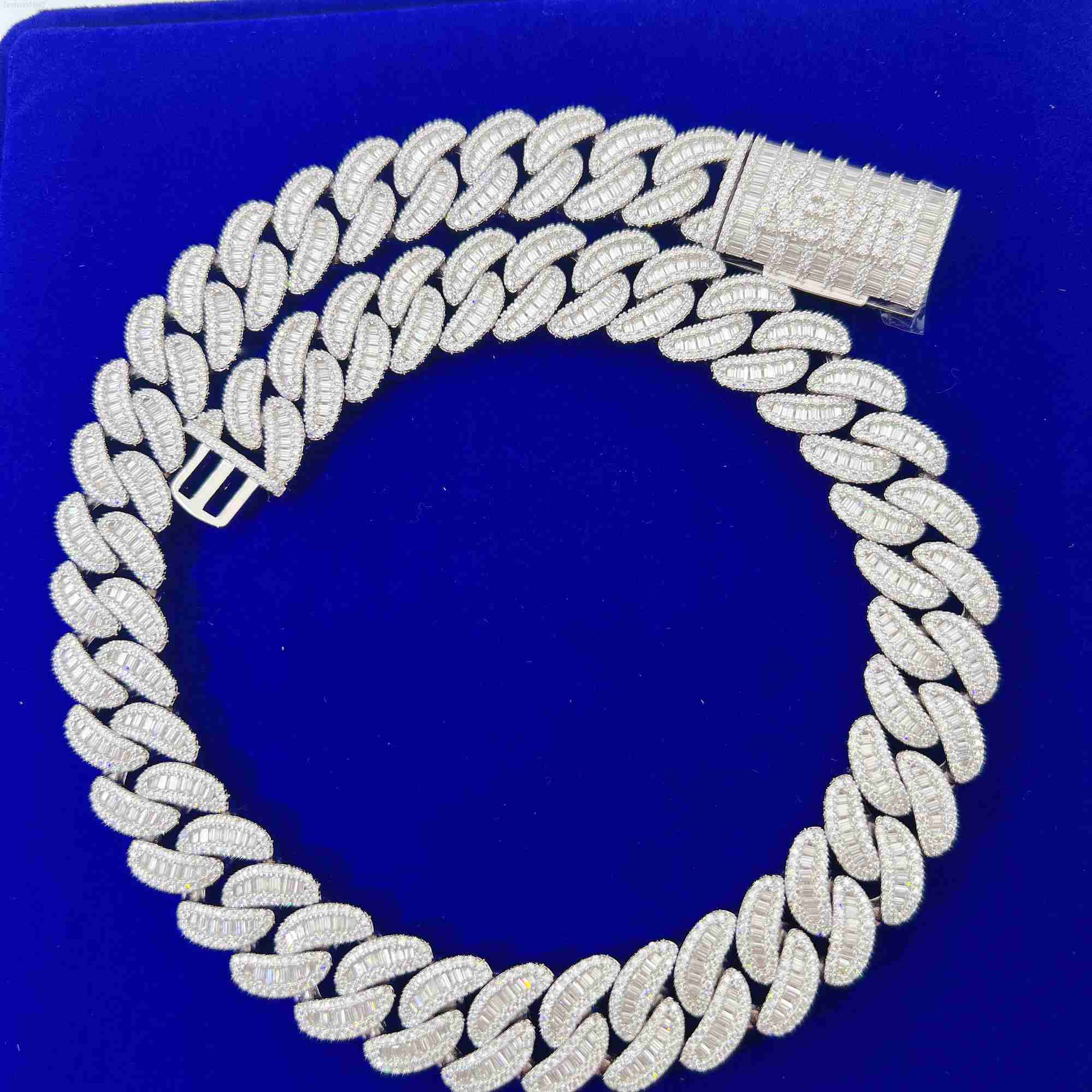 

Luxury Hot Sale Product Vvs Moissanite 925 Sterling Silver Gold Cuban Link Chain