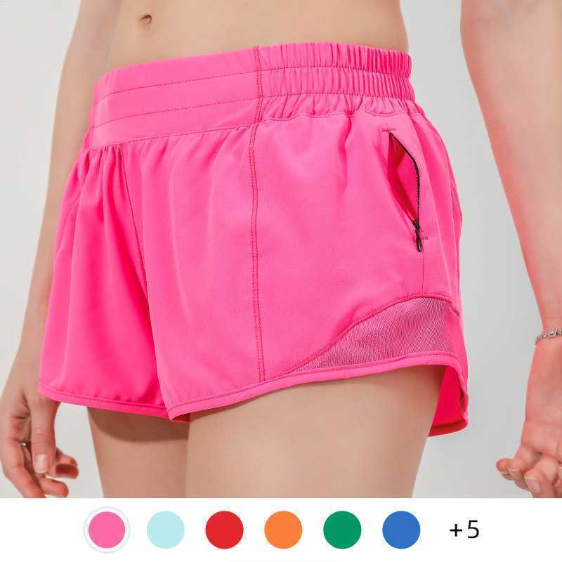 

Lu-16 Summer Track That 2.5-inch Hotty Hot Shorts Loose Breathable Quick Drying Sports Women's Yoga Pants Skirt Versatile Casual Side Pocket Gym Underwear, Have lu logo