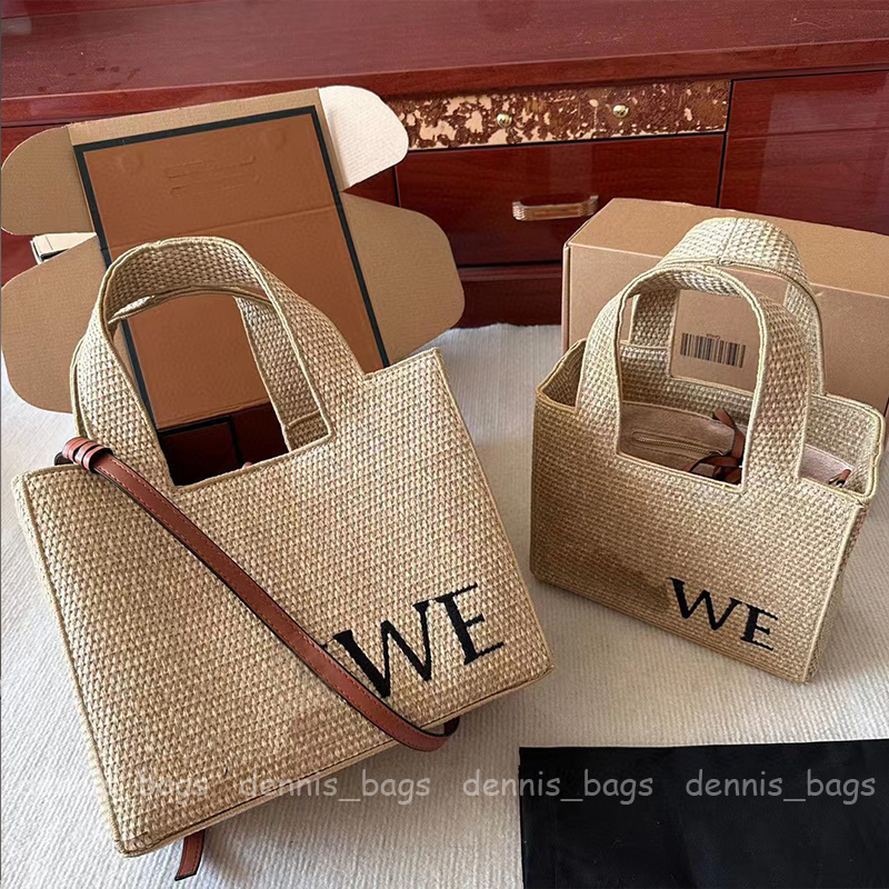 

Fashion Beach Bags Women Designer Totes Handbags Straw Shoulder Bag Crossbody Bags Mini Font Tote In Raffia New Summer Seaside Vacation Woven Woman Bag, Beige
