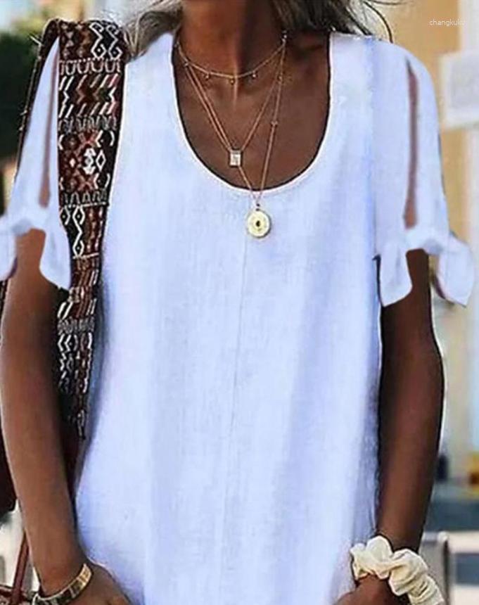 

Casual Dresses Elegant For Women 2023 Vacation Pocket Design Tied Detail Cold Shoulder Mini Straight Women' Vestidos