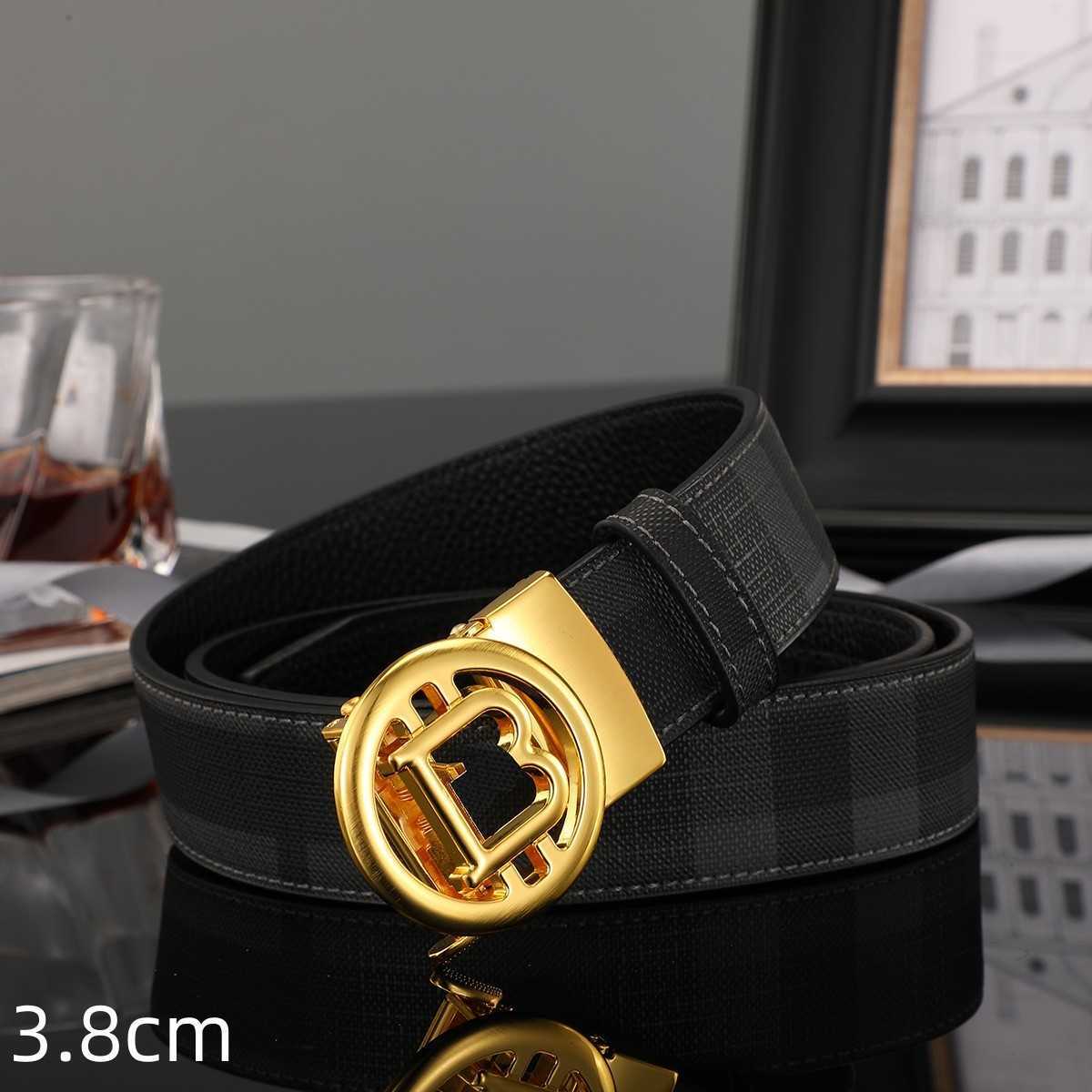 

men designers belts classic fashion business casual belt wholesale mens waistband womens metal buckle leather width 3.8cm with box, Black