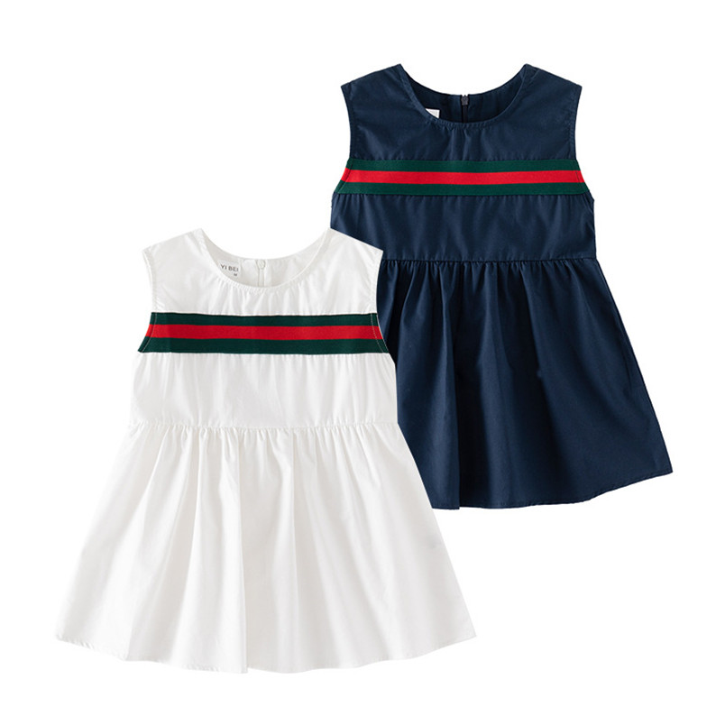 2023 détail été filles robes à carreaux bébé fille sans manches gilet robe enfants princesse robe enfants jupes