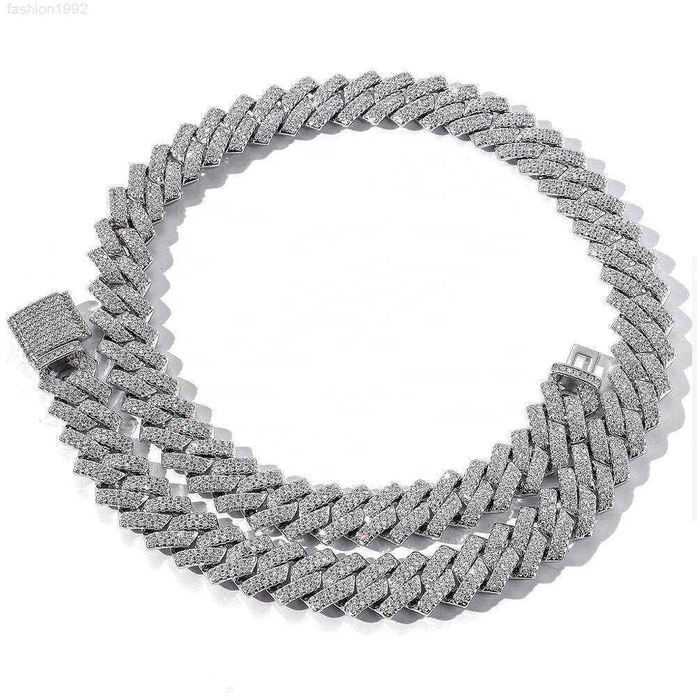

Hip Hop Jewelry 18-24inches Moissanite Vvs 12mm Iced Out Men Cuban Link Chain Necklace