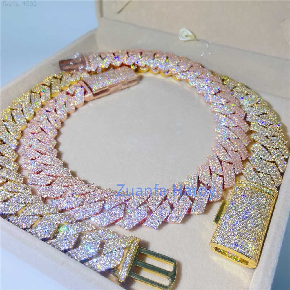 

20mm Cuban Link Chain Vvs Moissanite Necklace Iced Out Dog Chain Cuban Chain