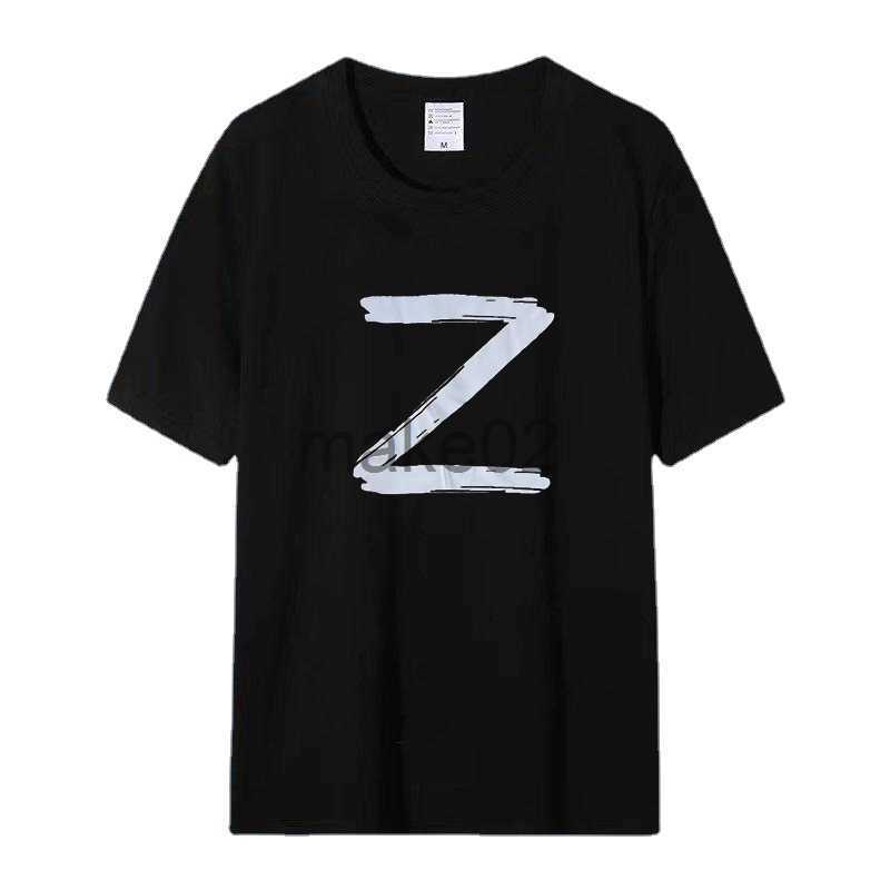 

Mens TShirts Mens Hoodies Sweatshirts Summer Casual Russian Z T Shirt for Men Fashion 100 Cotton Short sleeve Oneck Fashion Women Tshirt Clothes Male loose Tops x0620, Polyester 2z black