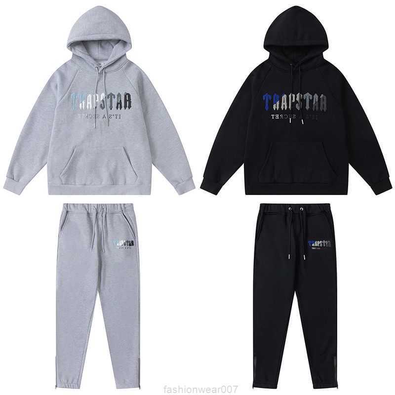 

Designer Fashion Clothing Mens Tracksuits Hoodies Small Group Rap Fashion Brand Trapstar Blue White Towel Embroidery Plush Hooded Sweater Casual Sports Pants Rock, Shipping fee