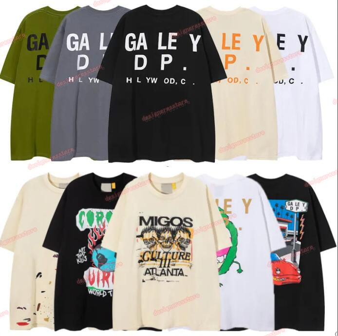 

Woen&Men's T-shirts Designer Galleryes Depts Shirt Alphabet Print Trendy Trend Basic Casual Fashion Loose Short T-shirt Half Sleeve TeeS Size S-XL, H111