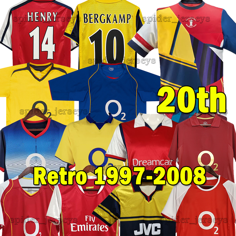 

1997 1999 Gunners HENRY Retro Soccer Jerseys HIGHBURY 2014 20th Version FOOTBALL SHIRT 2000 01 02 03 04 05 06 07 BERGKAMP PIRES Reyes V.PERSIE Adams Men Uniforms, 1998-99 home