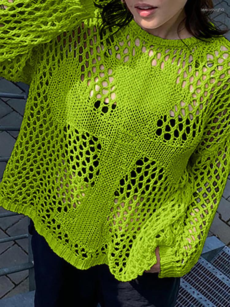 

Women's Swimwear Single Piece Set Women Summer Beach Tops Sexy Lady Party Club Hollow Out Solid Pullovers Patchwork Knitting Long Sleeve, Rose red(no lining)