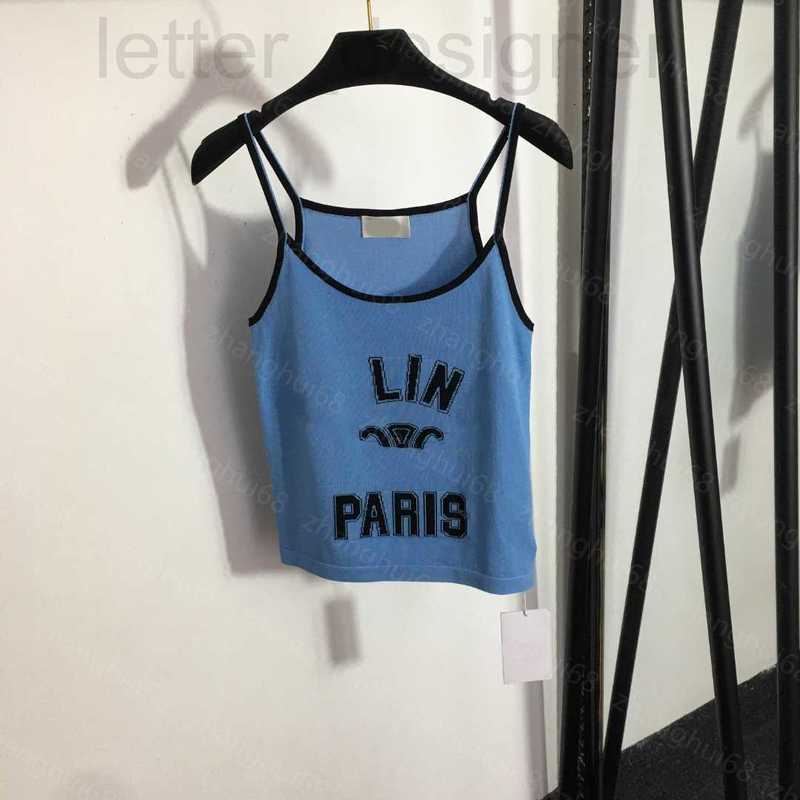 

Women' Knits & Tees designer 23ss Womens womens clothing Round neck Chest letter-printed knitted camisole top High quality clothes 21GM