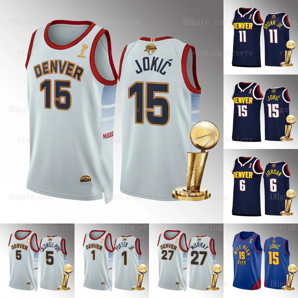 

Denver Nugget Basketball Jerseys 2023 Finals Champions Patch 15 Nikola Jokic 50 Aaron Gordon 8 Peyton Watson 11 Bruce Brown Jr. 14 Ish Smith 27 Jamal Murray Reed Wears, White