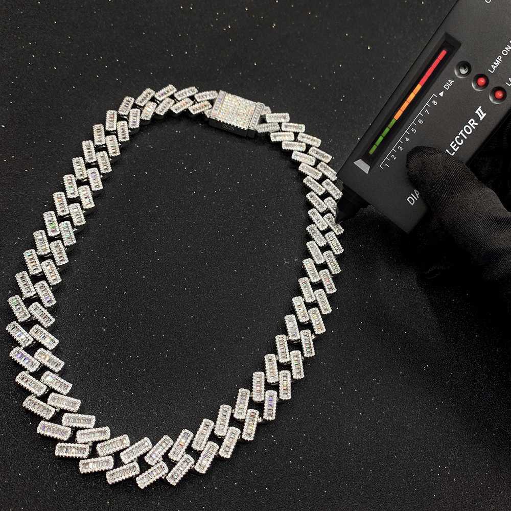 

100% 925 Sterling Silver Jewelry Custom Made Vvs Moissanite Cuban Link Chain