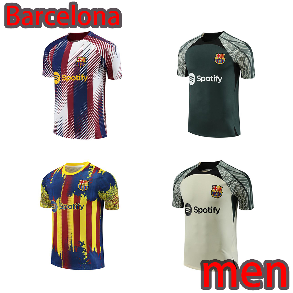 

22/23 Barcelona Sportswear, Football Shirts, Barcelona Adult Training Wear 2023 24 Barcelona Shirts Men's Short Sleeve Suit Sportswear T-Shirt (Single Sale), Lavender