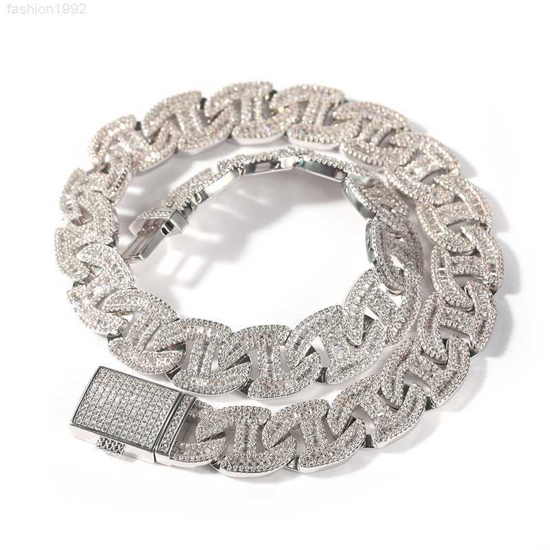 

Popular Style Cuban Chain Jewelry 16mm Width 925 Sterling Silver Baguette Moissanite Diamond Cuban Link Chain Necklace