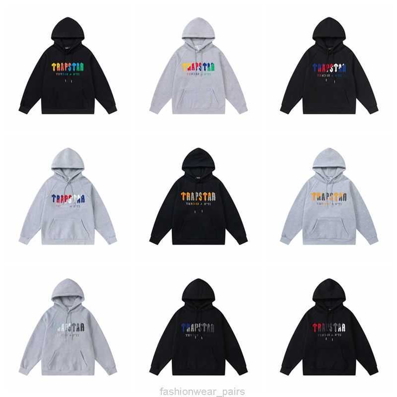 

Designer Fashion Clothing Mens Tracksuits Hoodies Trapstar Rainbow Scarf Embroidery Plush Hoodie Closure Zipper Pants Casual Pants Hoodie Suit Fashion Rock Hip 24, Shipping fee