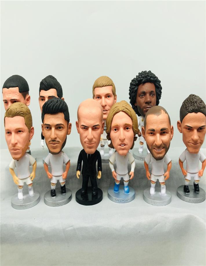 

Soccerwe Football Star Cristiano Ronaldo Benzema Kroos Asensio Isco Modric Bale Marcelo Figurines Dolls White Kit 65 cm Height3414782