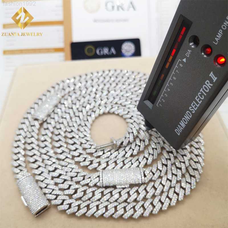 

Zuanfa Jewelry Ice Out Cuban Necklace Vvs Moissanite 925 Sterling Silver Miami Cuban Link Chain