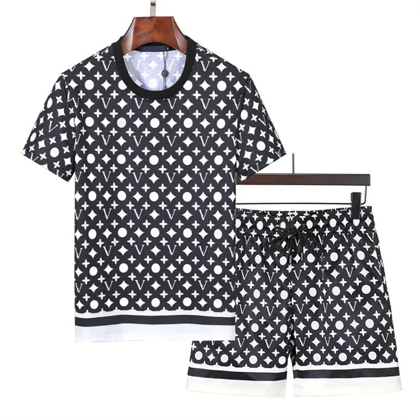 

2023 Fashion Tracksuit Men Hawaiian Sets T-shirts Printing Summer Short Sleeve Button Shirt Beach Shorts Streetwear Casual Mens Suit 2 Pieces S-3xl