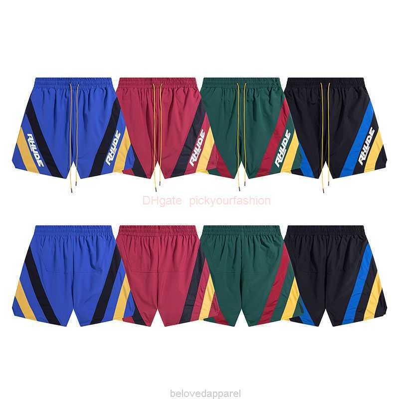 

Designer Short Fashion Casual Clothing Beach shorts Rhude Trendy Brand New Letter Printing Side Contrast Sports Pants Summer High Street Loose Casual 54 Shorts Jogg, Black 1