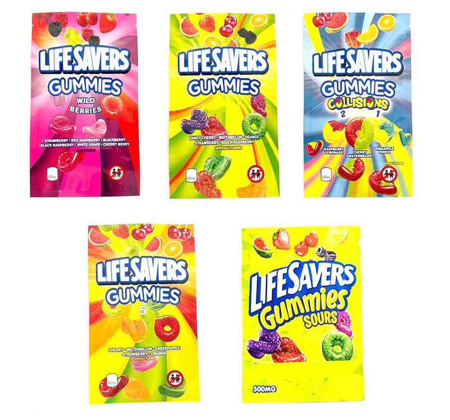 

gummies plastic packaging bag 420 edible package 500mg gummy candy edibles pack