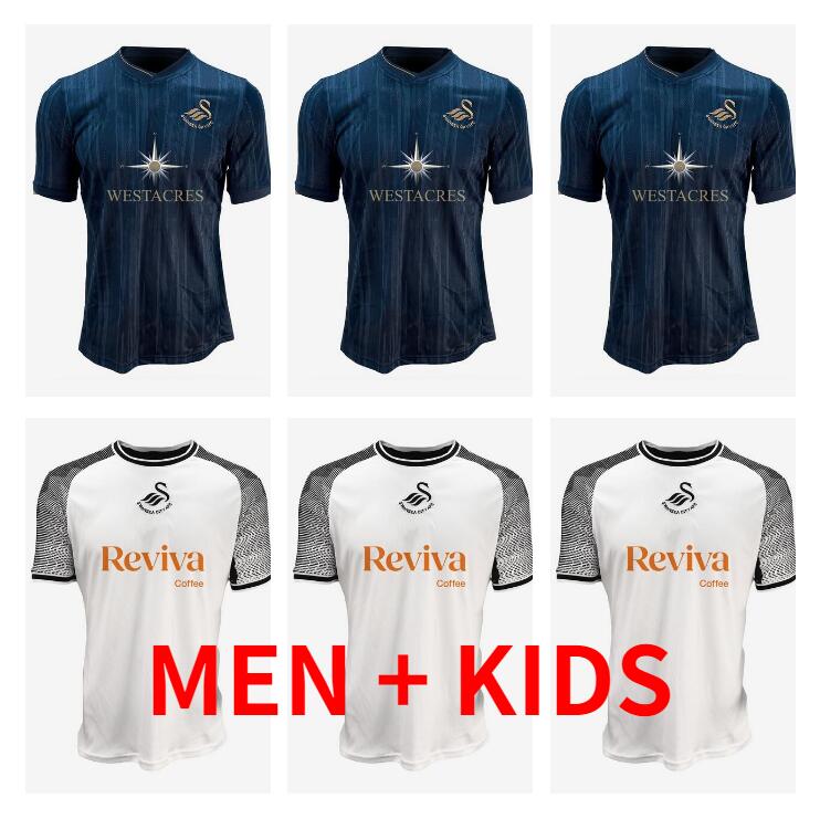 

23/24 Swansea Soccer Jerseys city 2023 2024 camisetas de futbol home away PIROE CULLEN NTCHAM COOPER GRIMES men adult sets kids kit football shirts uniforms BOYS