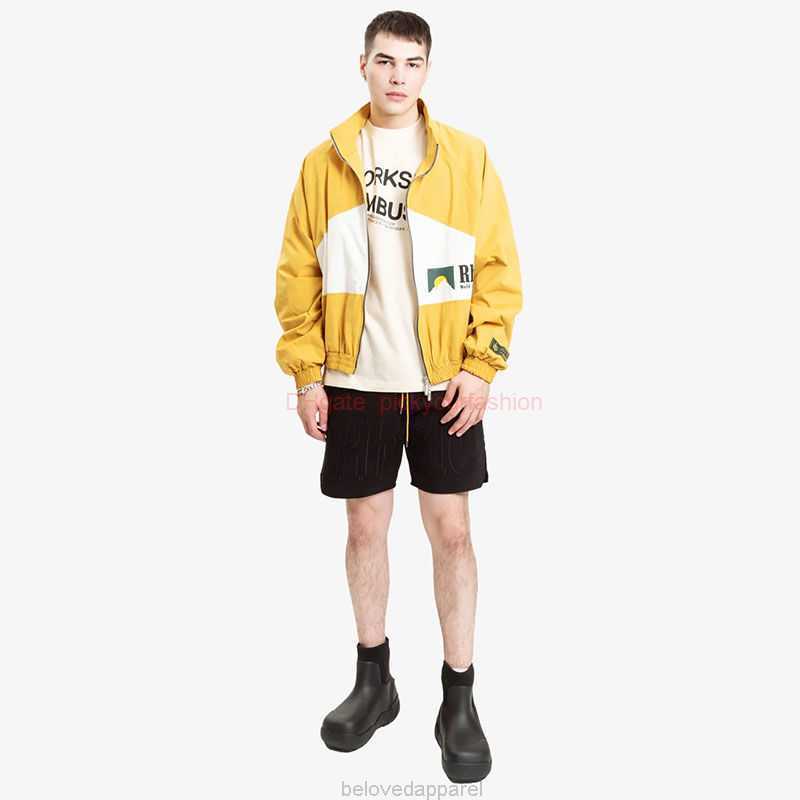 

Designer Short Fashion Casual Clothing Beach shorts Rhude Summer Letter Embroidered Drawstring Shorts Mens Vibe Style Small Street Casual Sports Capris Joggers Sp, Black
