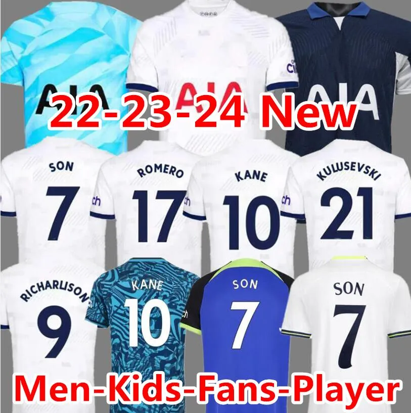 

22 23 24 SON BERGWIJN Soccer Jerseys 2023 2024 Tottenham PERISIC ROMERO REGUILON KULUSEVSKI BENTANCUR RICHARLISON KANE SPENCE SKIPP Men KIDS Football shirt, Away aldult