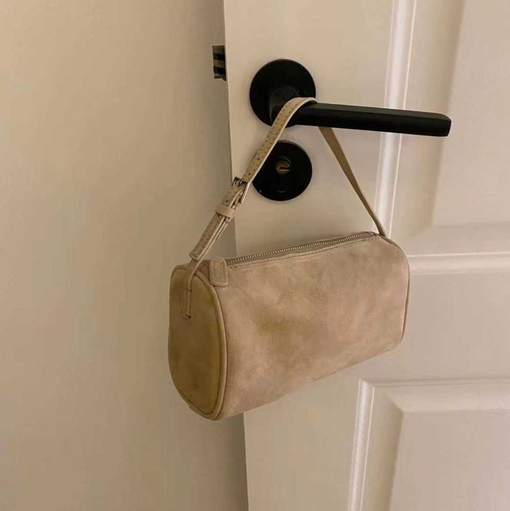 

The Row Bag Designer Suede Penholder Reverse 90s Mini Simple Handbag Leather Female Premium touch bag, Black