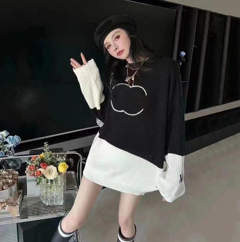 

Autumn and winter new Top loose women sweater designer luxury lazy style sweater wear fashion long black