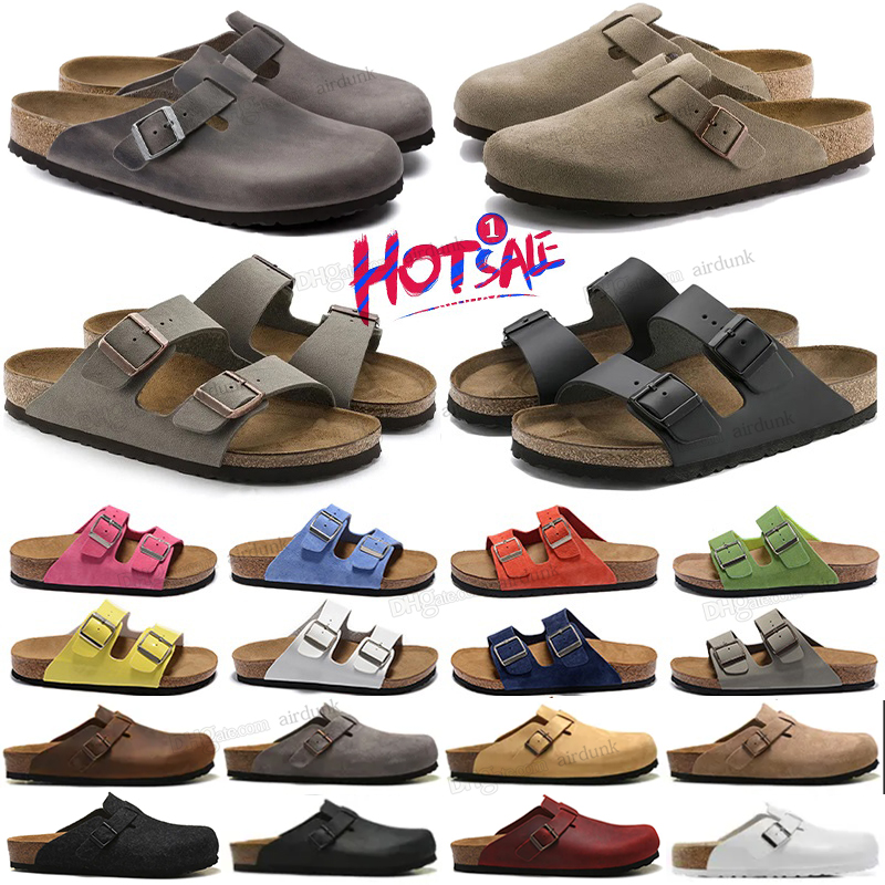 

hot boston clog designer sandals birks arizona for men women summer autumn slippers Leather felt sliders Outdoor Buckle Strap flip flops Casual Shoests cork slides, 42