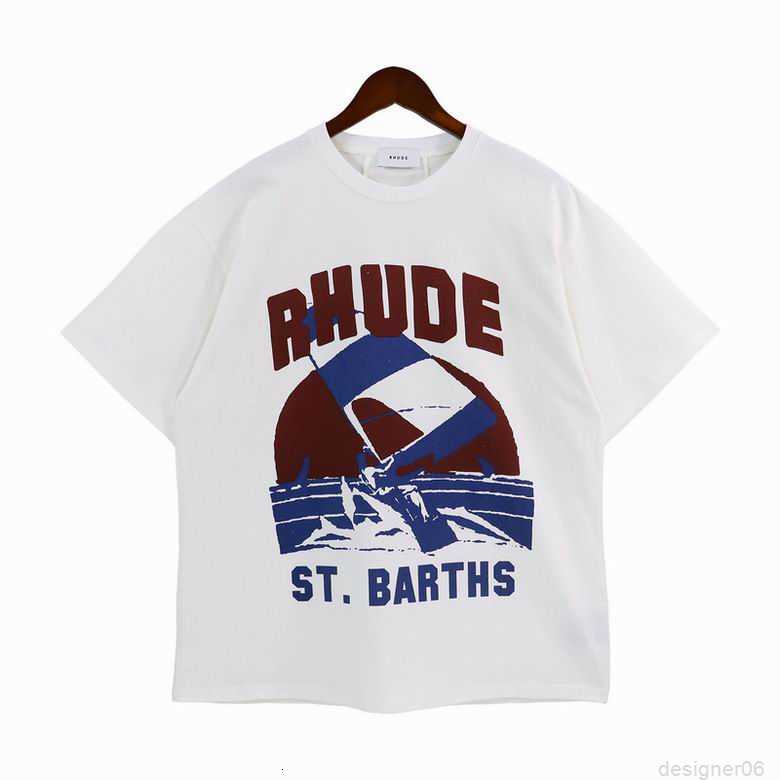 

2023 Summer Mens T-Shirts Womens Rhude Designers for Men Tops Letter Polos Embroidery Tshirts Clothing Short Sleeved Tshirt Large Tees Shorts, 09