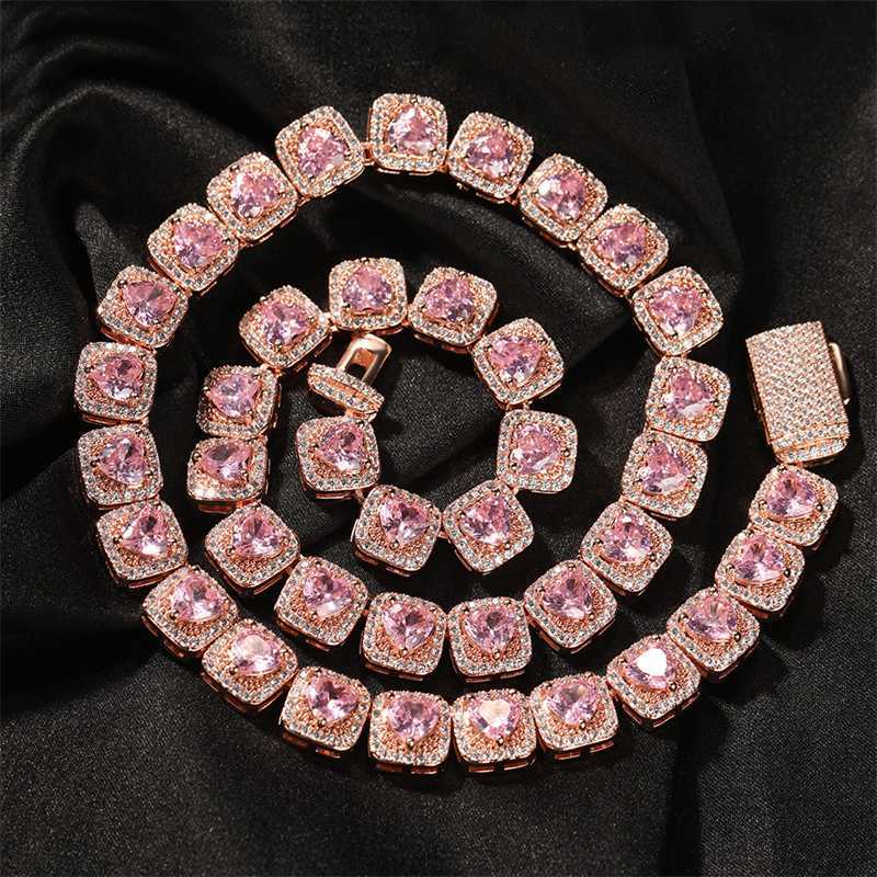 

High Quality Rose Gold Brass Colier Zircon Hipster Bling Necklace Fashion Hiphop 9mm Vvs Diamond Jewelry Chain Men Joyas