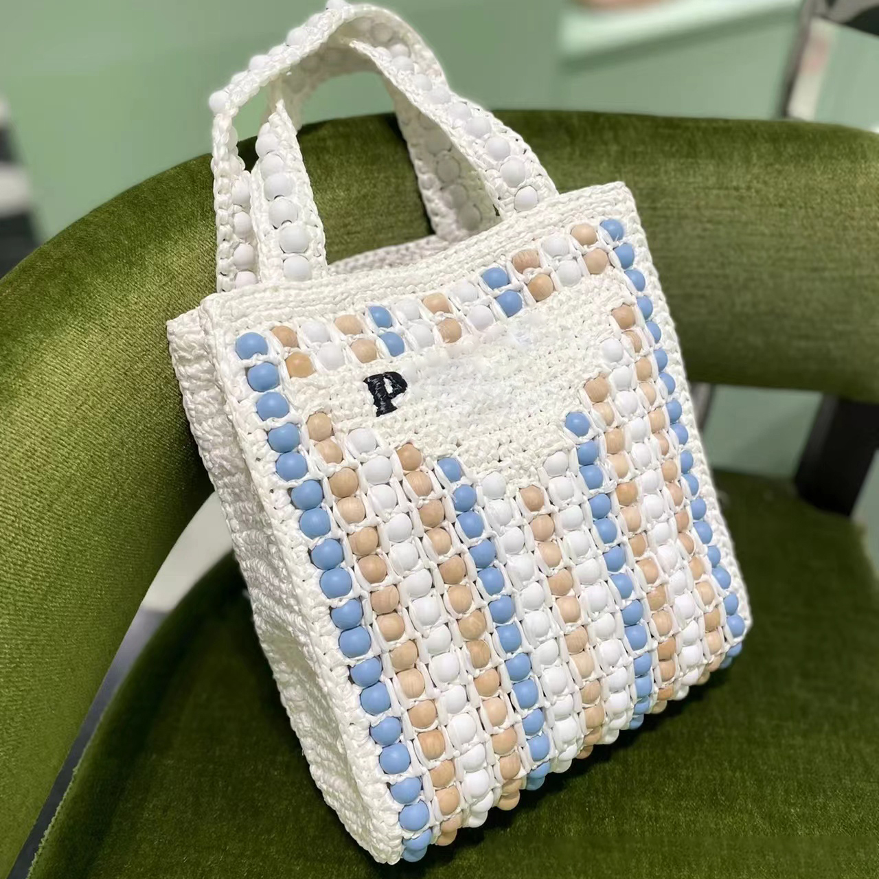 

2023 new prad Wood bead underarm Shopping Womens mens canvas fashion hand bag luxurys Designer toiletry Cross Body pochette Shoulder Bag Tote duffle Clutch Bags lady, Yellow