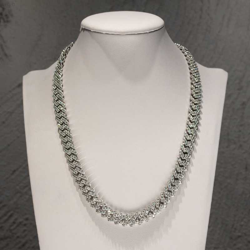 

Bust Down Miami Cuban Hip Hop S925 Sterling Silver Moissanite 10mm Gold Plated Iced Out Link Chain