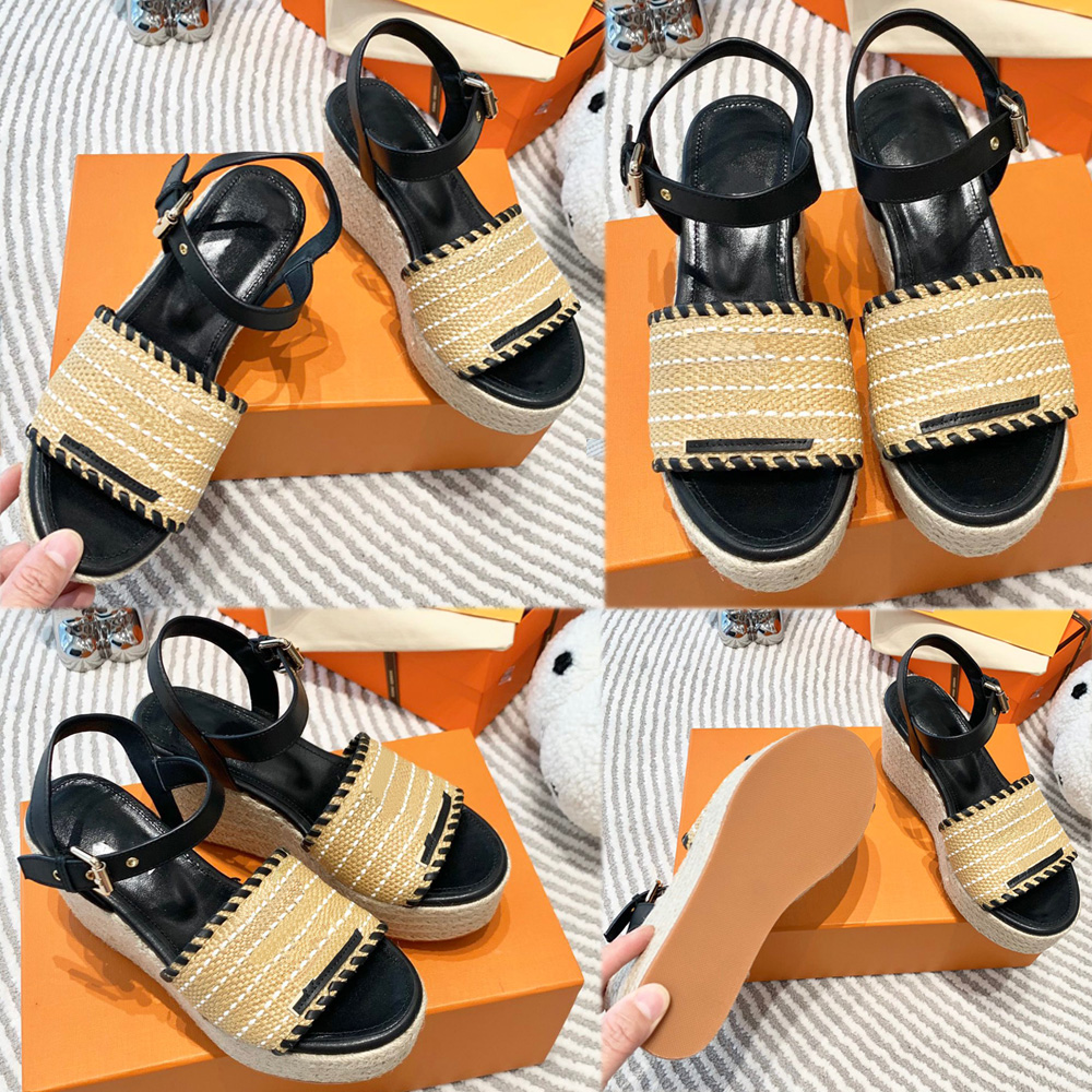 

Lafite Sandals womens designer sandals platform sandals 23s Spring Summer New High Heels Upper with Signature Logo Vintage Vacation Beach sandale Non slip sole, Shipping supplement